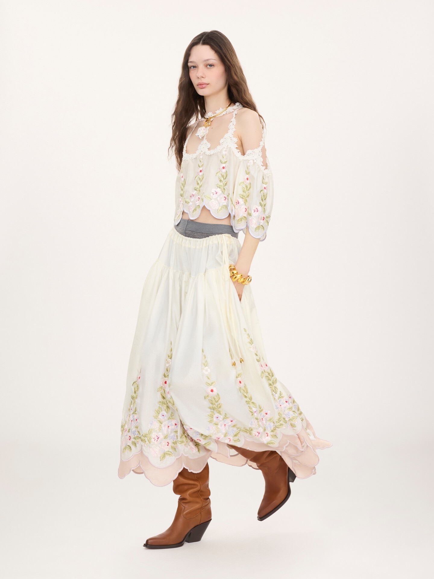 Cut-out cropped top in technical taffeta - 6.0