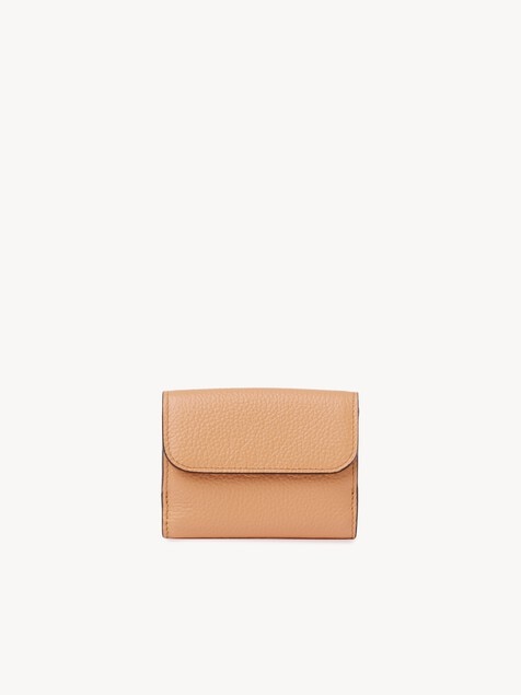 Mini Alphabet tri-fold in grained leather