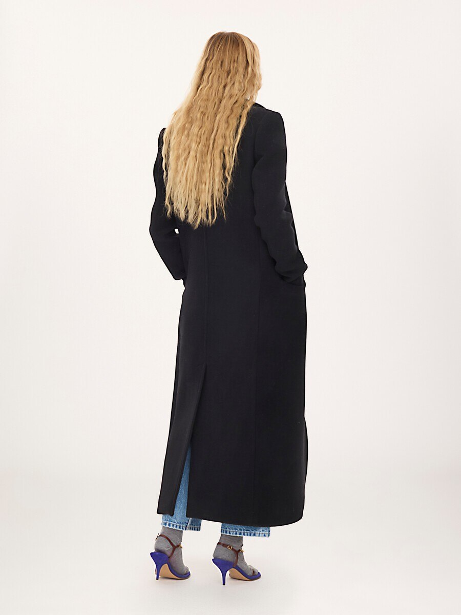 Long double-breasted coat in double-face wool - 8