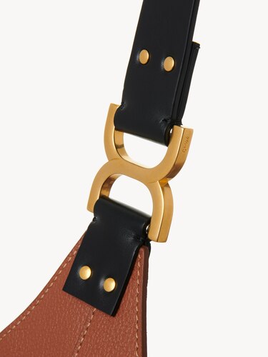 Small Marcie hobo bag in grained leather Tan - Chloé