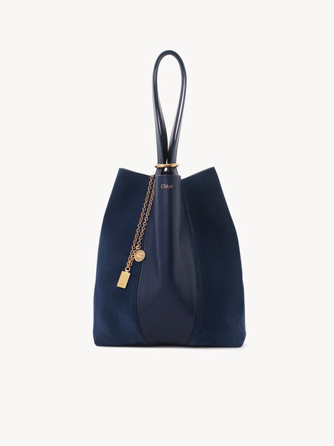 Chlo&eacute; Spin tote bag in grained & suede leather