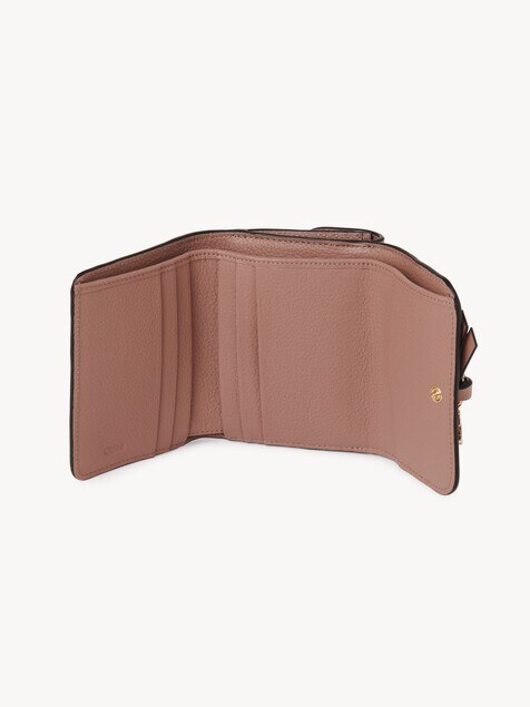 Small Alphabet tri-fold in grained leather