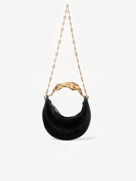 Petit sac port&eacute; &eacute;paule Chain Horse en velours