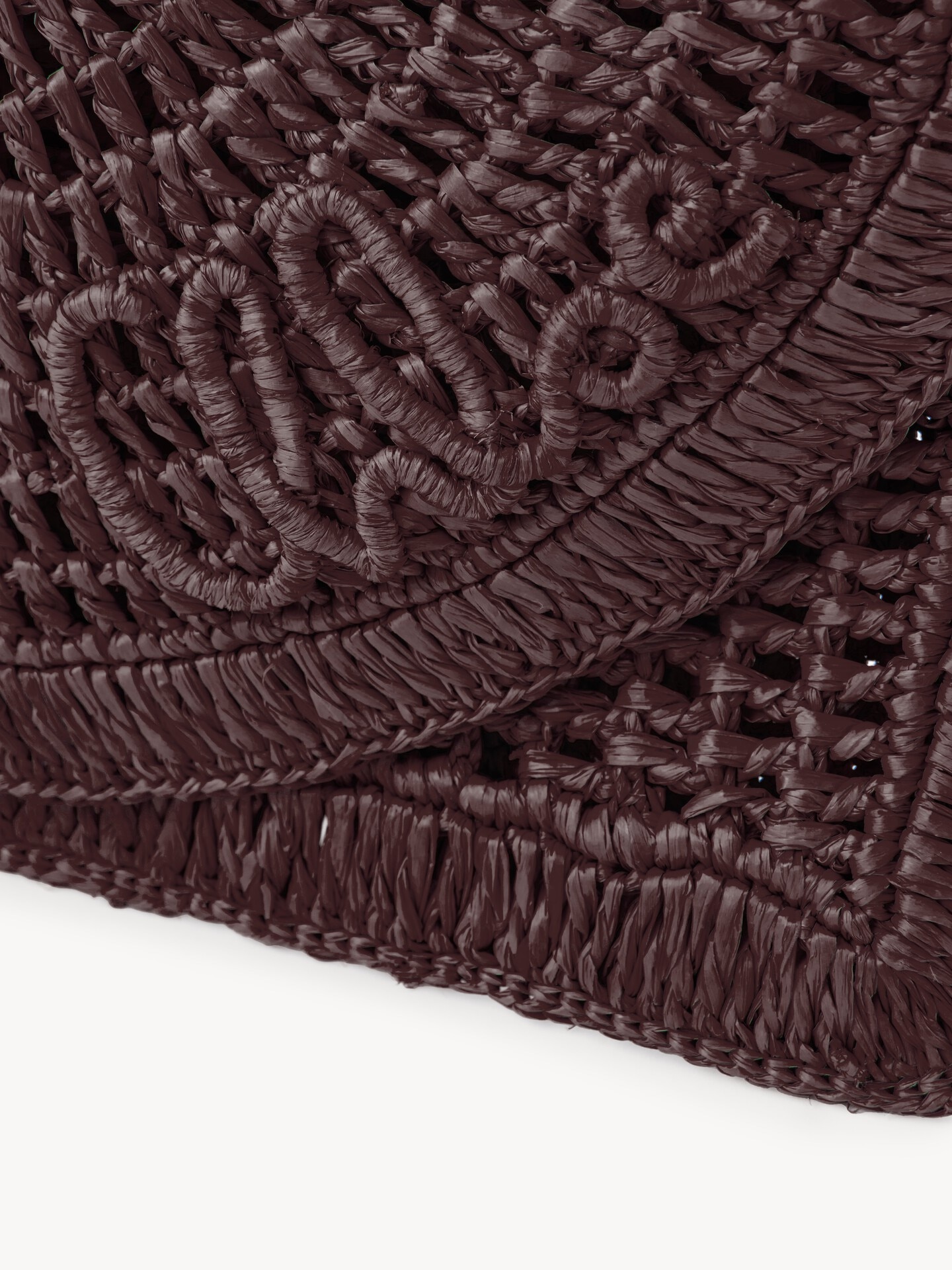 Summer Banana flat pouch with strap in raffia - 7
