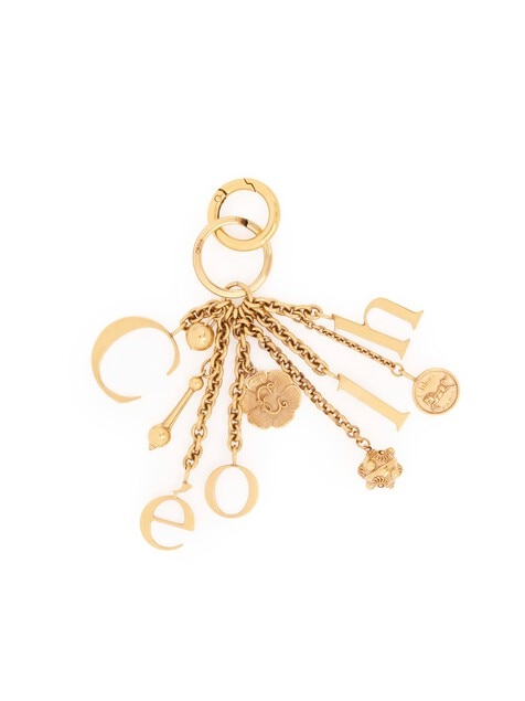 Bijou de sac porte-cl&eacute;s logo Chlo&eacute; Symbols en laiton