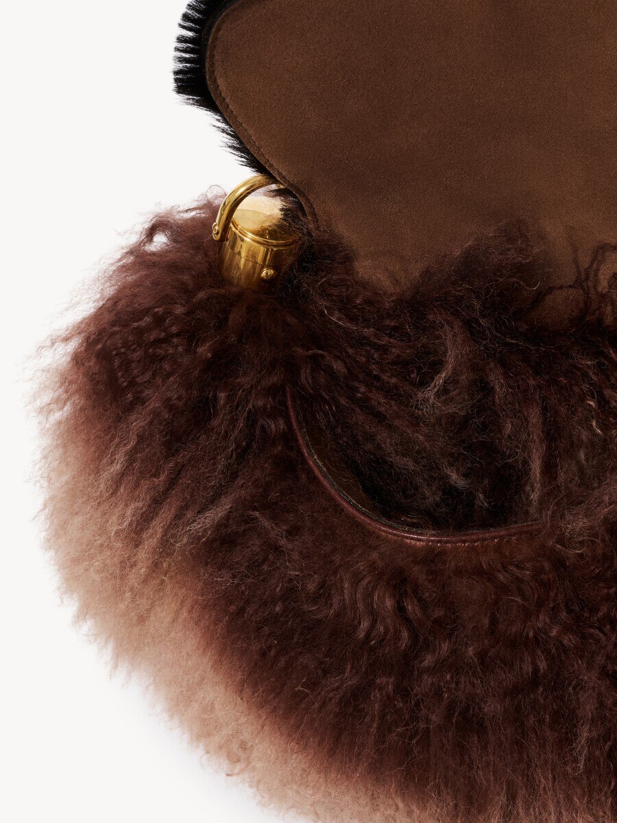 Small Marcie Foulard hobo bag in pony leather & shearling - 6