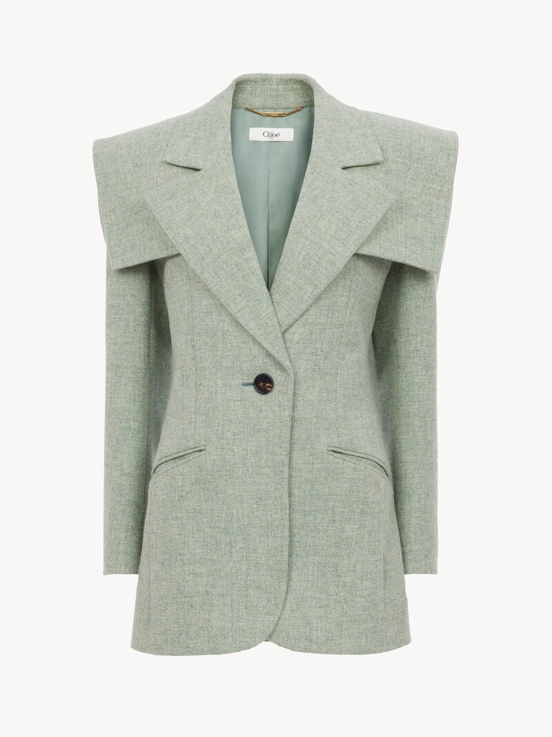 Single-breasted tailored jacket in chiné wool by Chloé