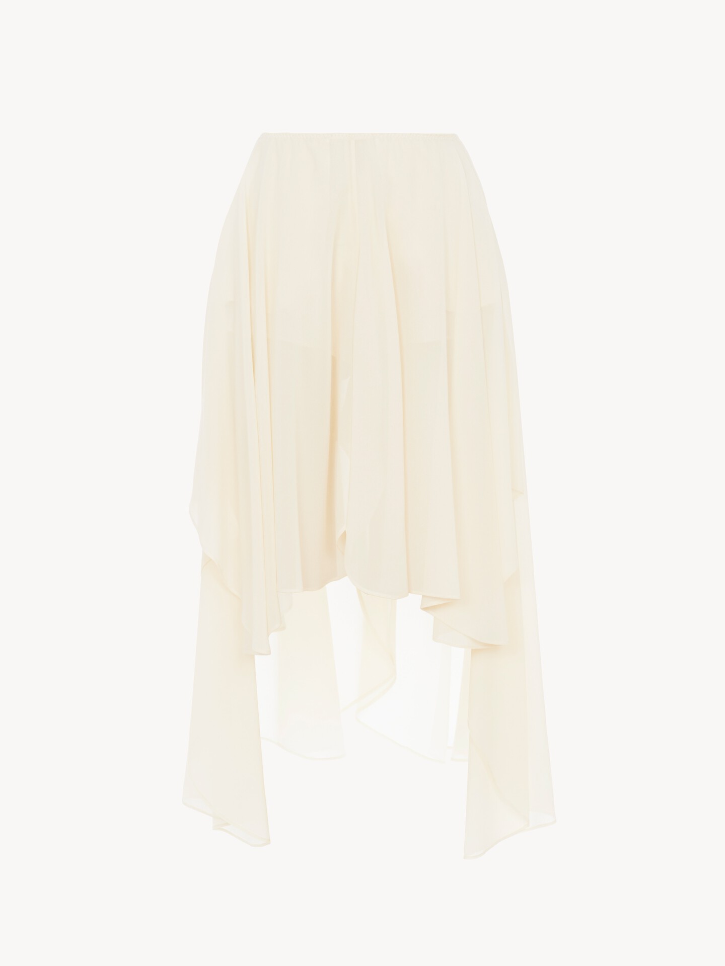 Fluid volant shorts in silk georgette - 2