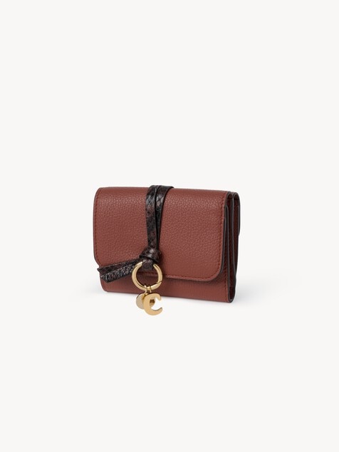 Small Alphabet tri-fold in grained leather