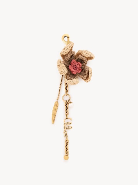 Bijou de sac fleur Chlo&eacute; Symbols en raphia et laiton