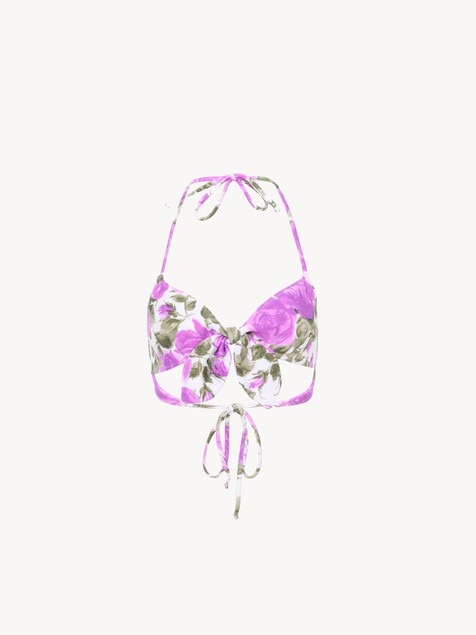 Haut de bikini &agrave; imprim&eacute; roses