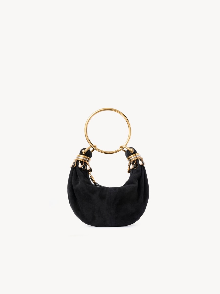 Mini Beaded Bracelet Hobo bag in suede leather - 4