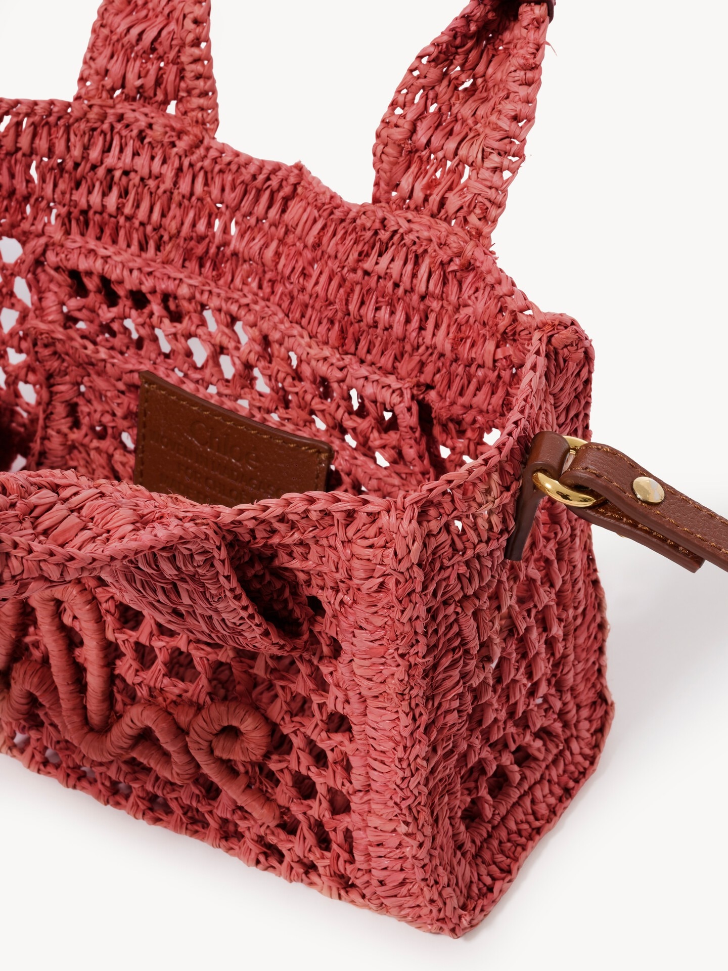 Mini Summer Banana east-west tote bag in raffia - 5