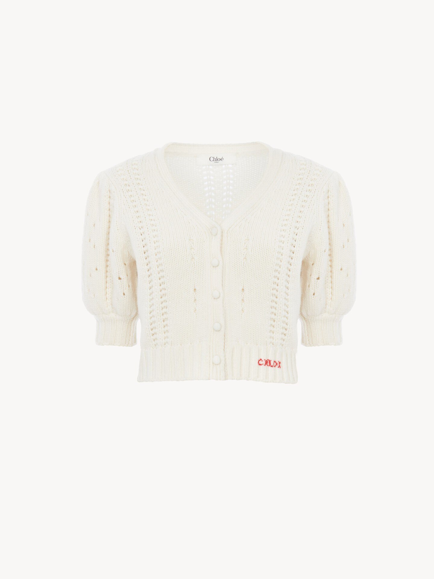 Cardigan manches bouffantes en maille de laine et cachemire - 2