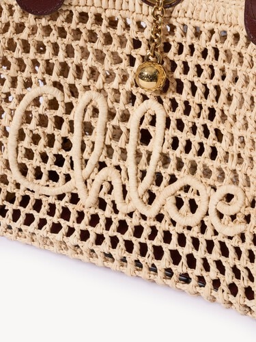 Small Chlo&eacute; Iconic double carry bag in raffia - 6