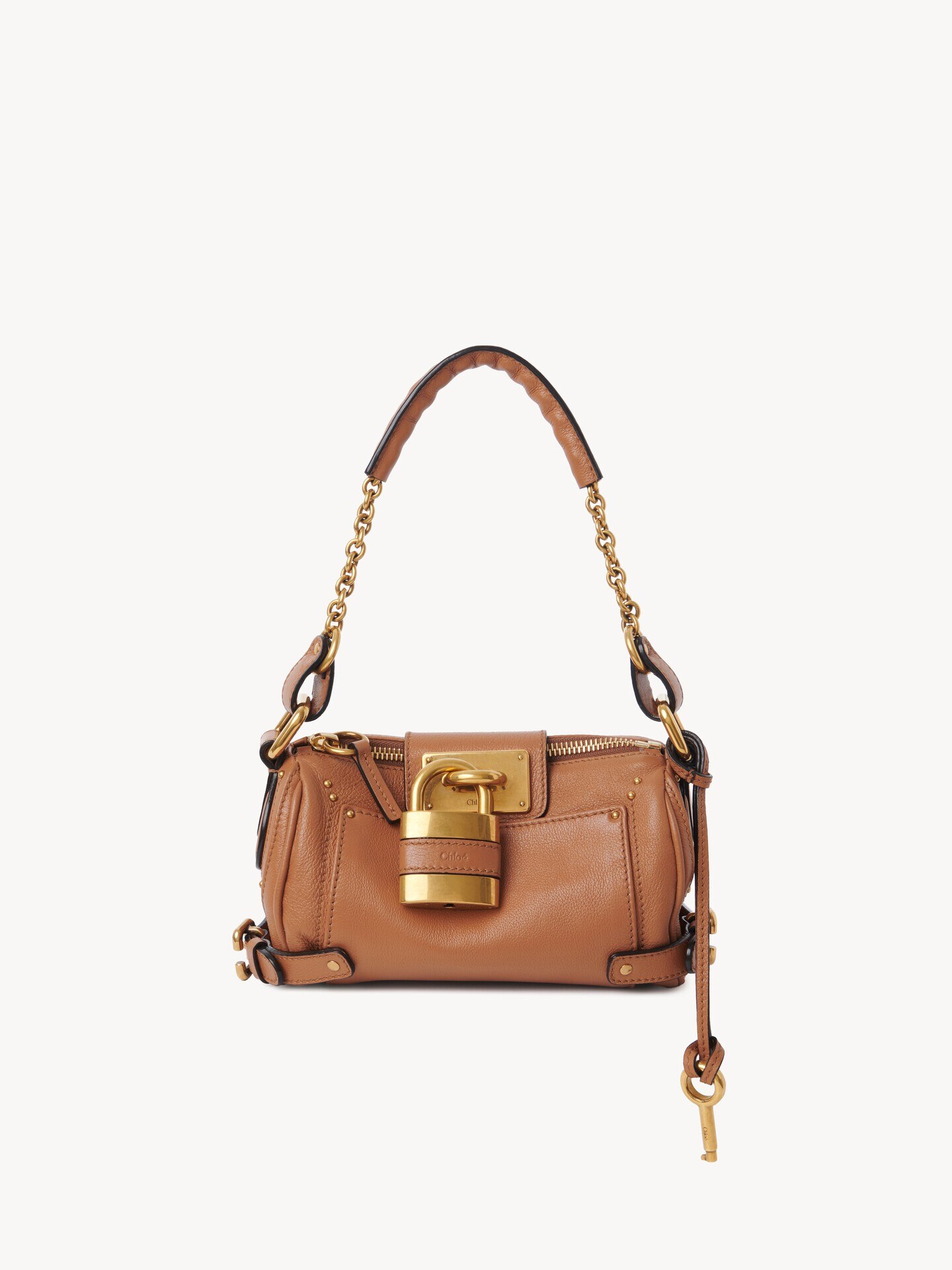 Small Paddington chain bag in grained leather Brown - Chloé