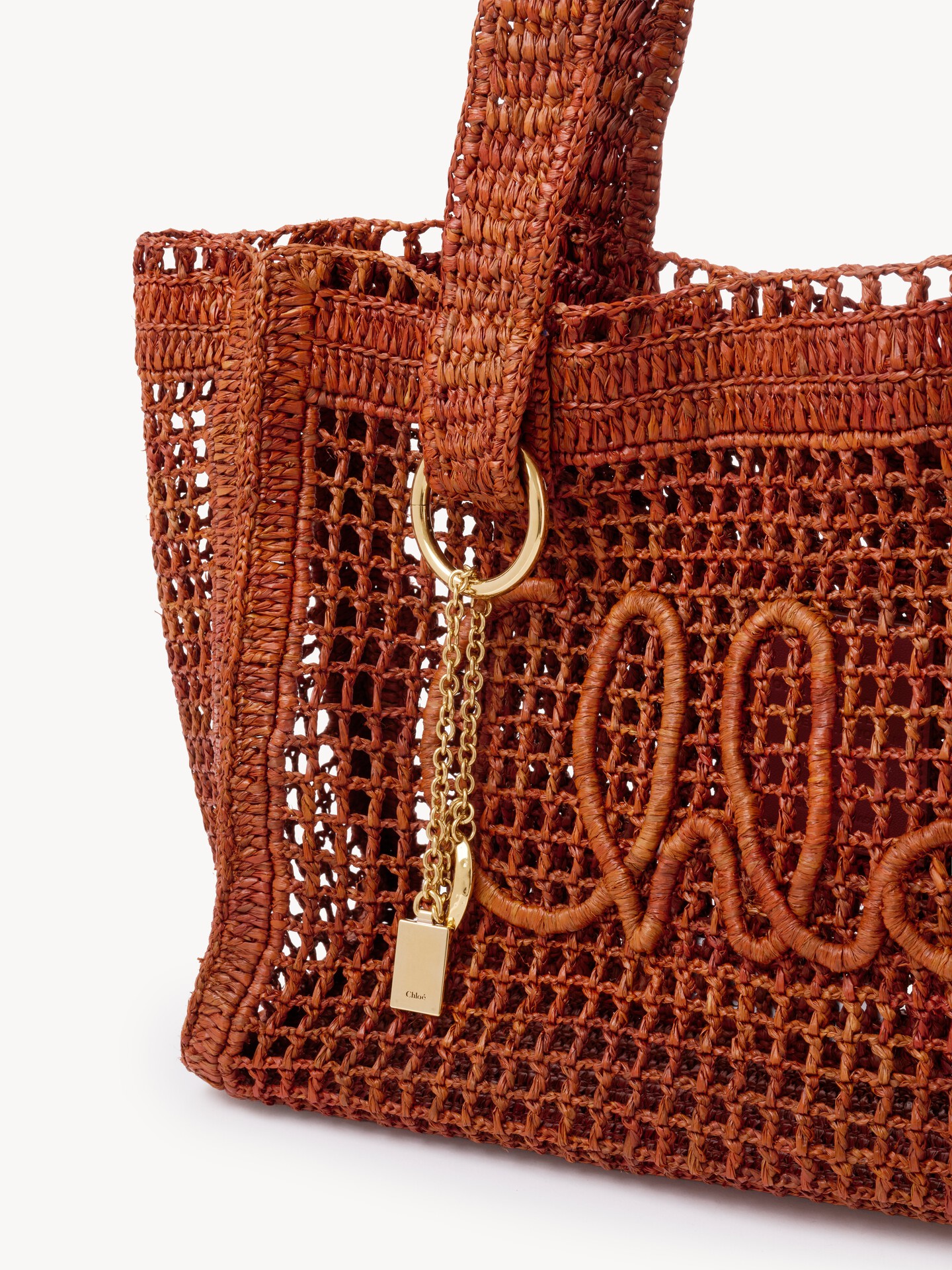 Summer Banana east-west tote bag in raffia - 7