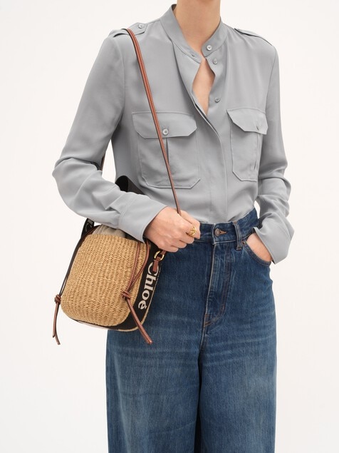 Small Woody basket in natural fibres