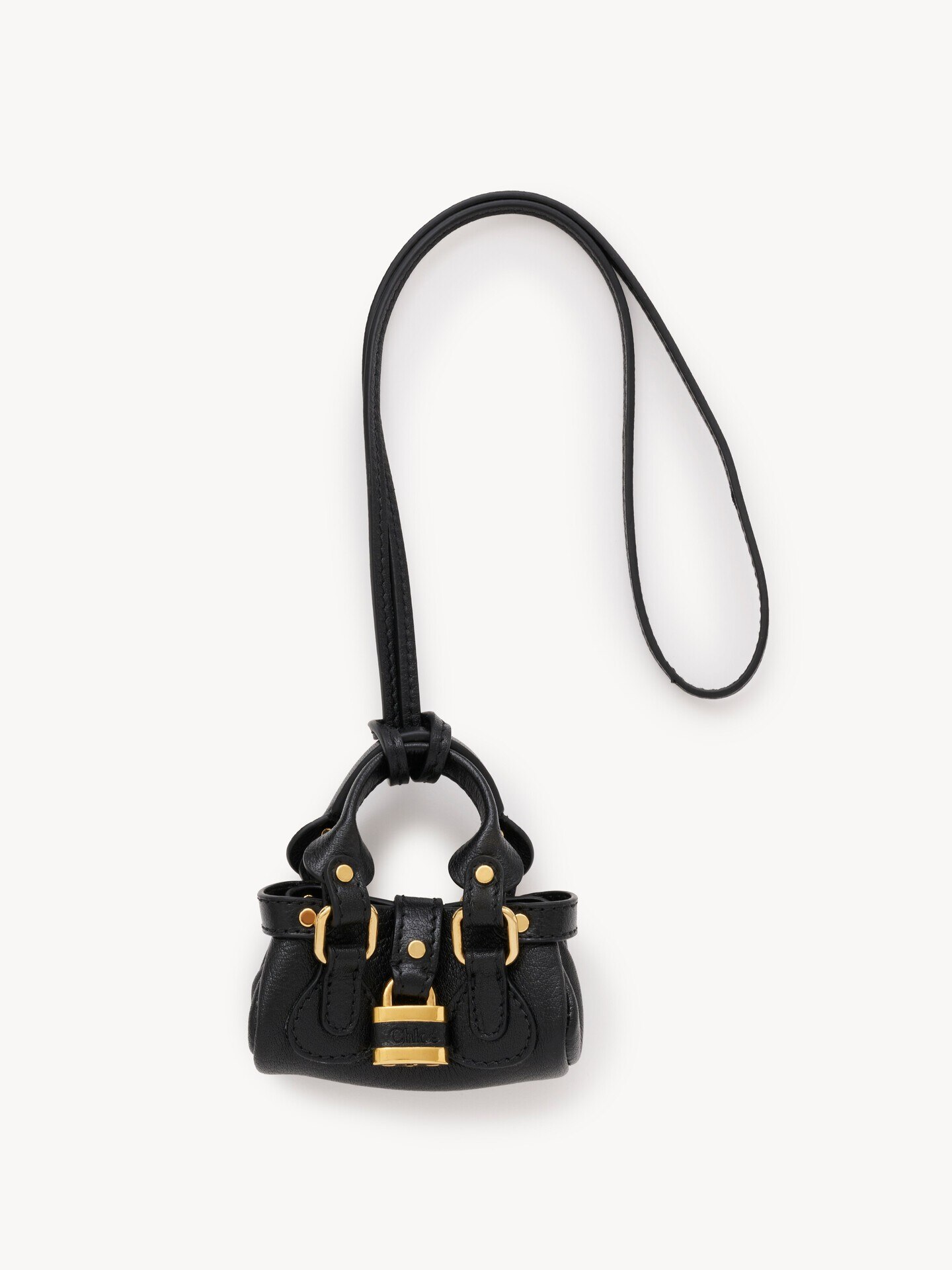 Chlo&eacute; Symbols Mini Paddington bag charm in grained leather - 2