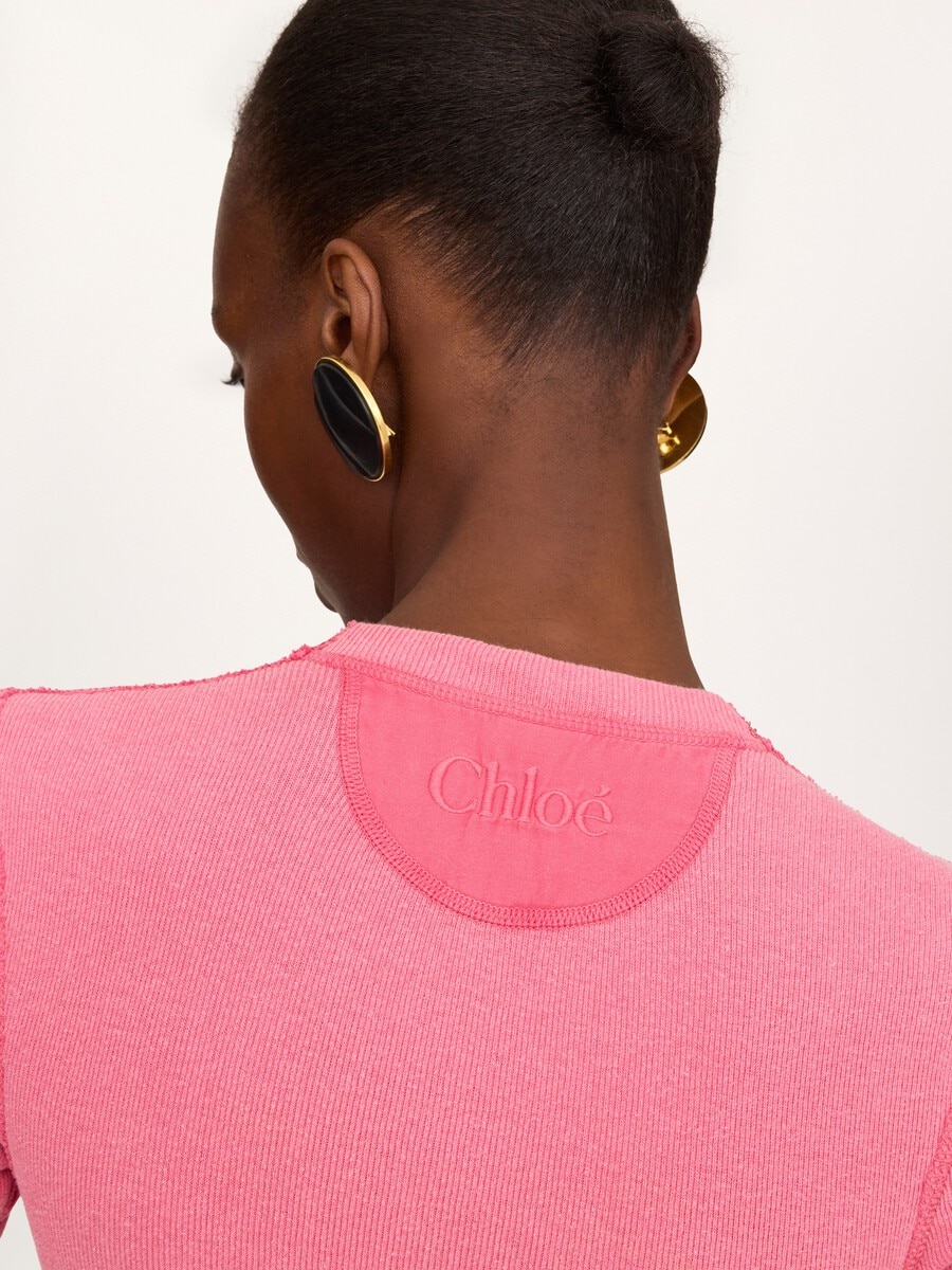 Short-sleeve Henley shirt in cotton jersey - 6