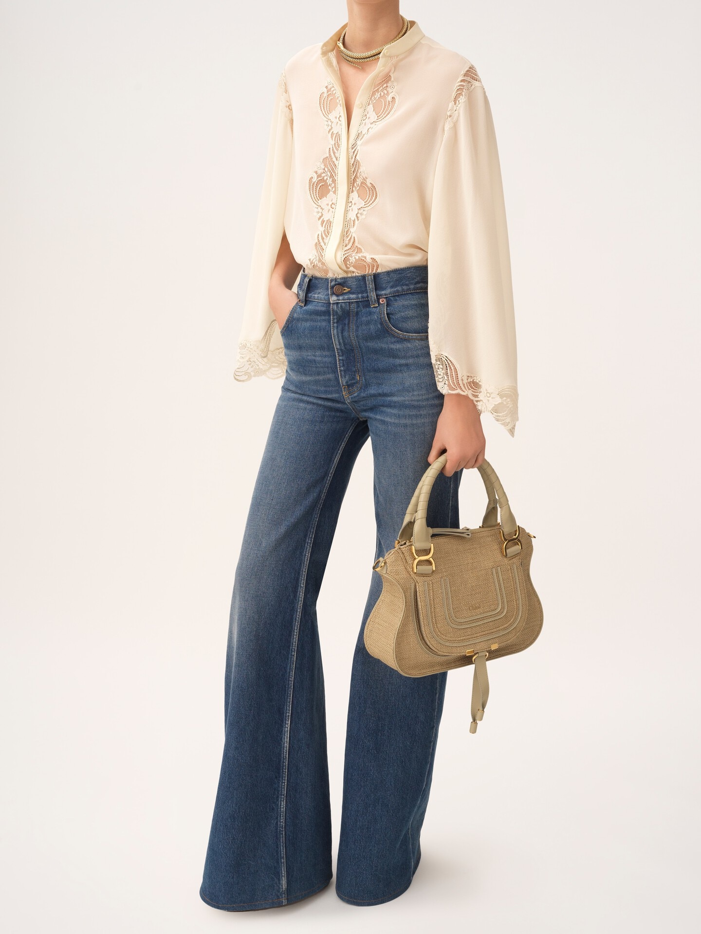 Small Marcie bag in raffia-effect fibers - 8