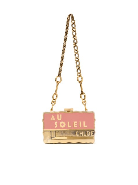 Minaudi&egrave;re cha&icirc;ne Chlo&eacute; Soleil en laiton et &eacute;mail