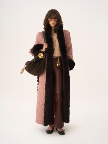 Long hybrid coat in technical satin - 3