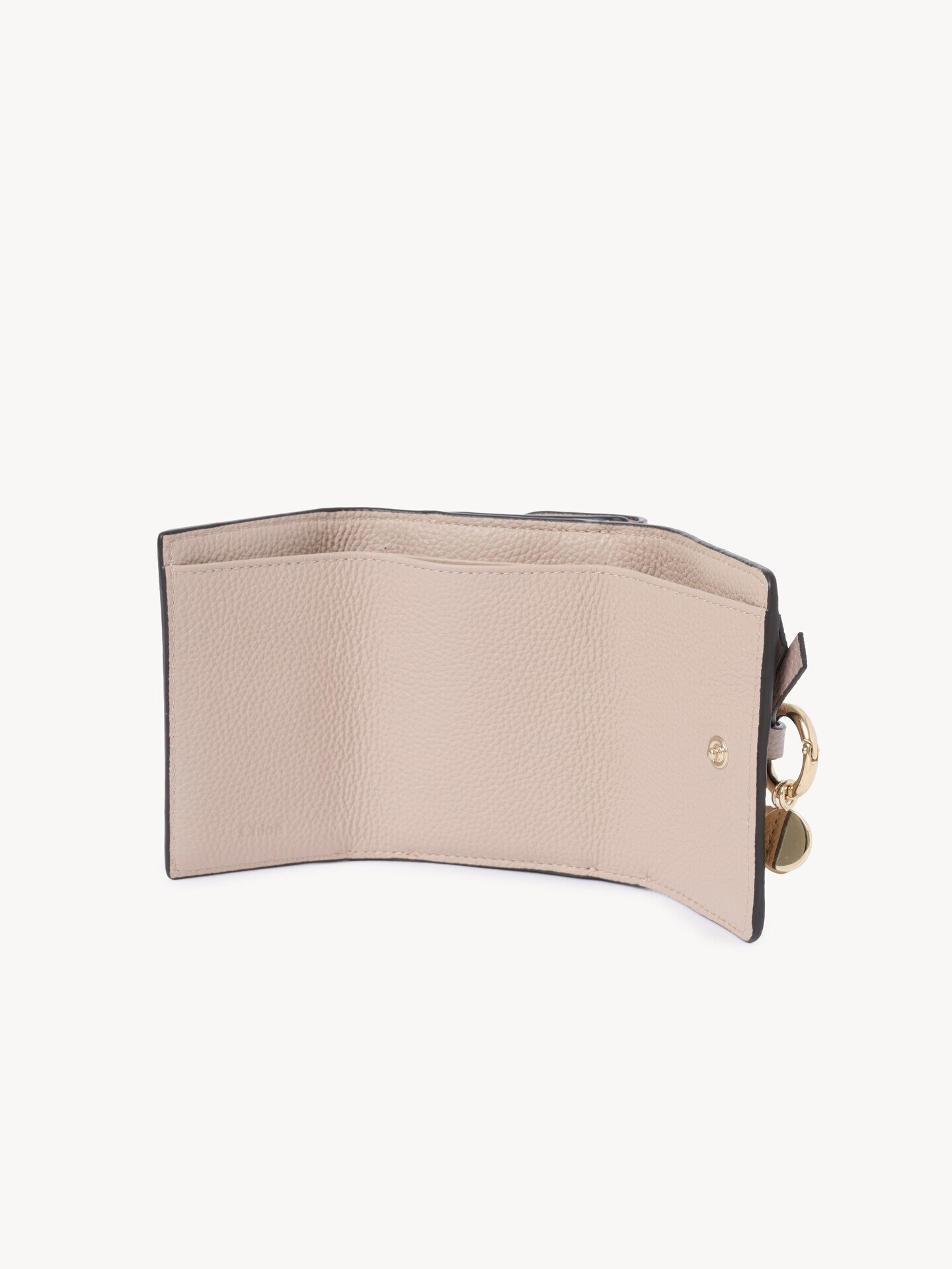 Dreifach klappbares Alphabet Mini-Portemonnaie aus genarbtem Leder - 5
