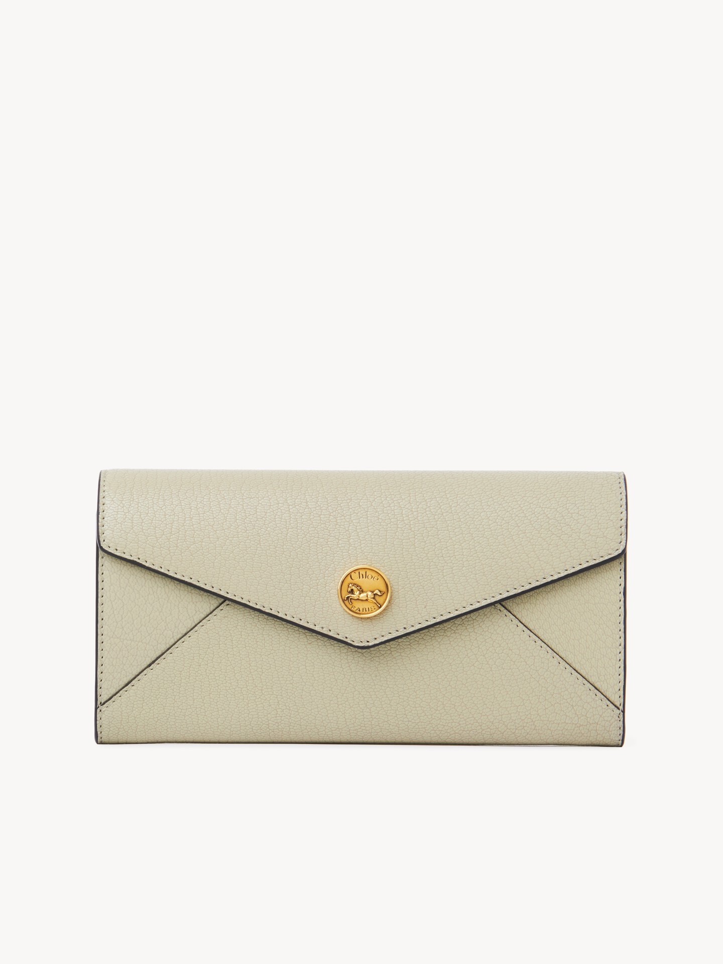 Envelope long wallet with flap in grained leather - 3