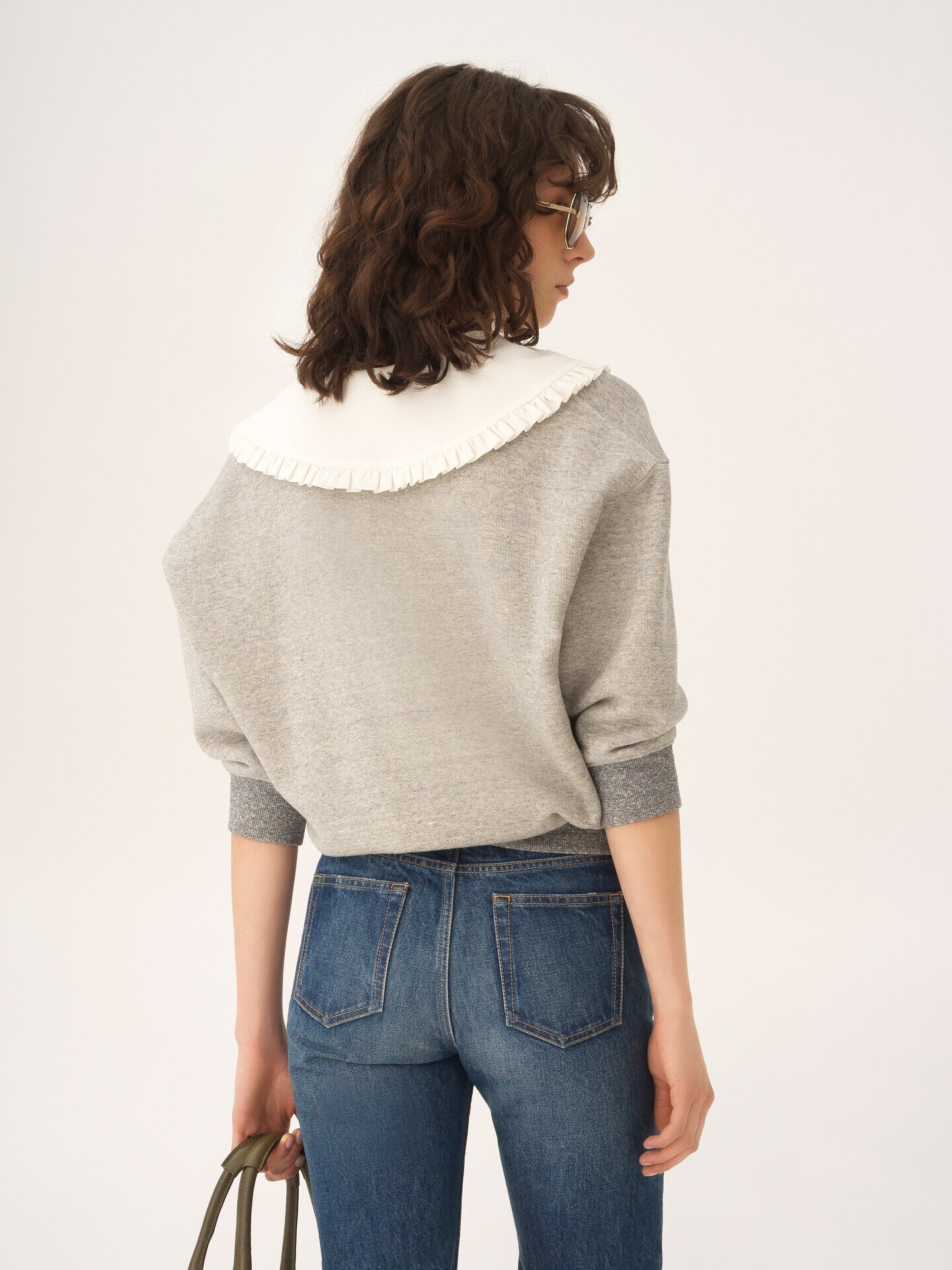 Jersey de cuello de felpa jaspeada - 6