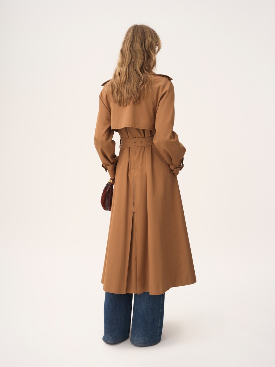Langer Trenchcoat aus Baumwollgabardine - 5