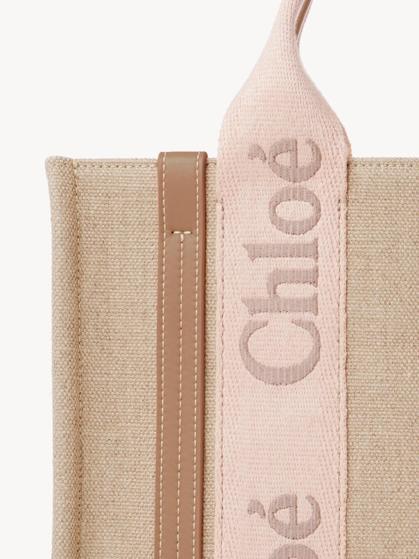 Small Woody tote bag in linen - 6.0
