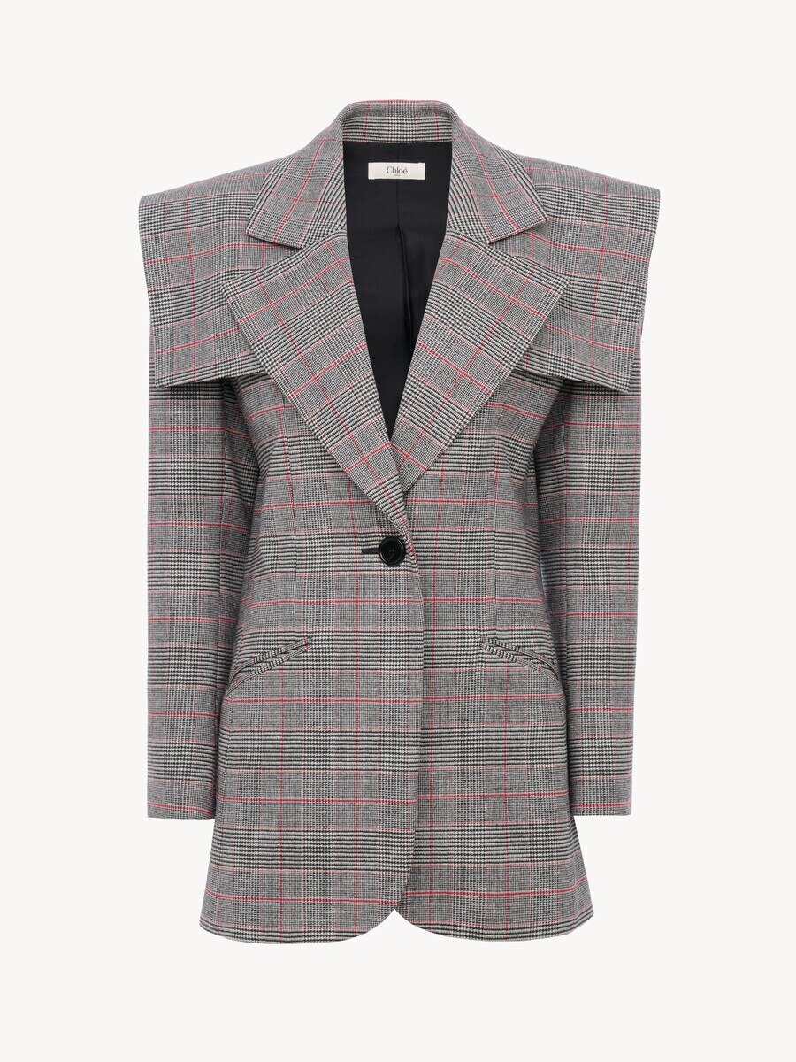 Einreihiges Jackett aus Wolle im Prince-of-Wales-Muster - 2