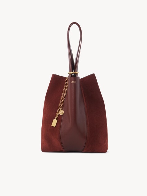 Chlo&eacute; Spin tote bag in grained & suede leather