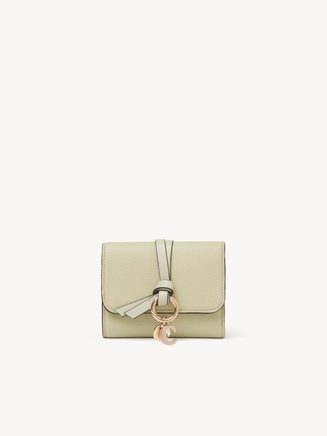 Small Alphabet tri-fold in grained leather
