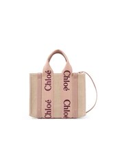 Chloe リネン製WOODYミニトートバッグ リネン＆レザー製Woodyミニトートバッグ Wild Grey - Chloé