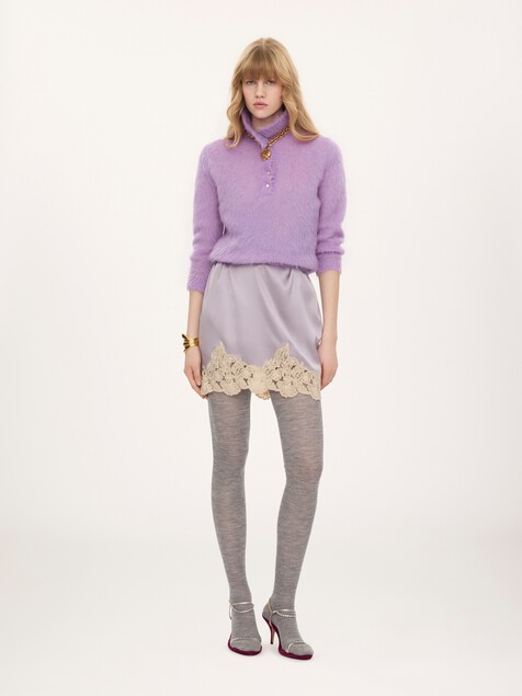 Polo jumper in an alpaca wool-blend knit