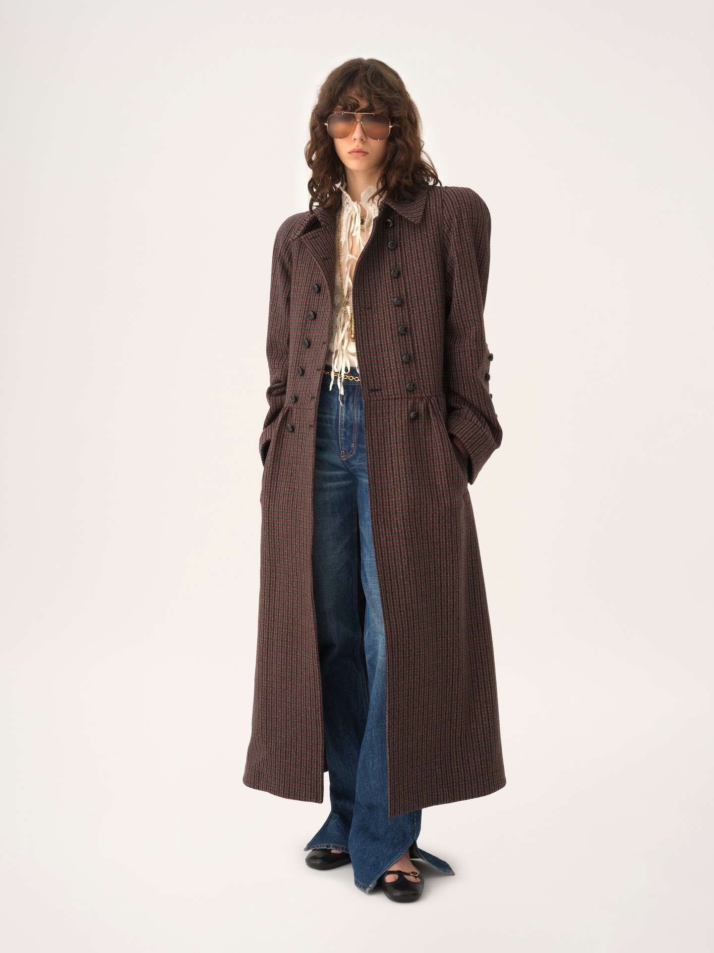 Chloe コート コットンギャバジン製ロングトレンチコート 茶色 - Chloé