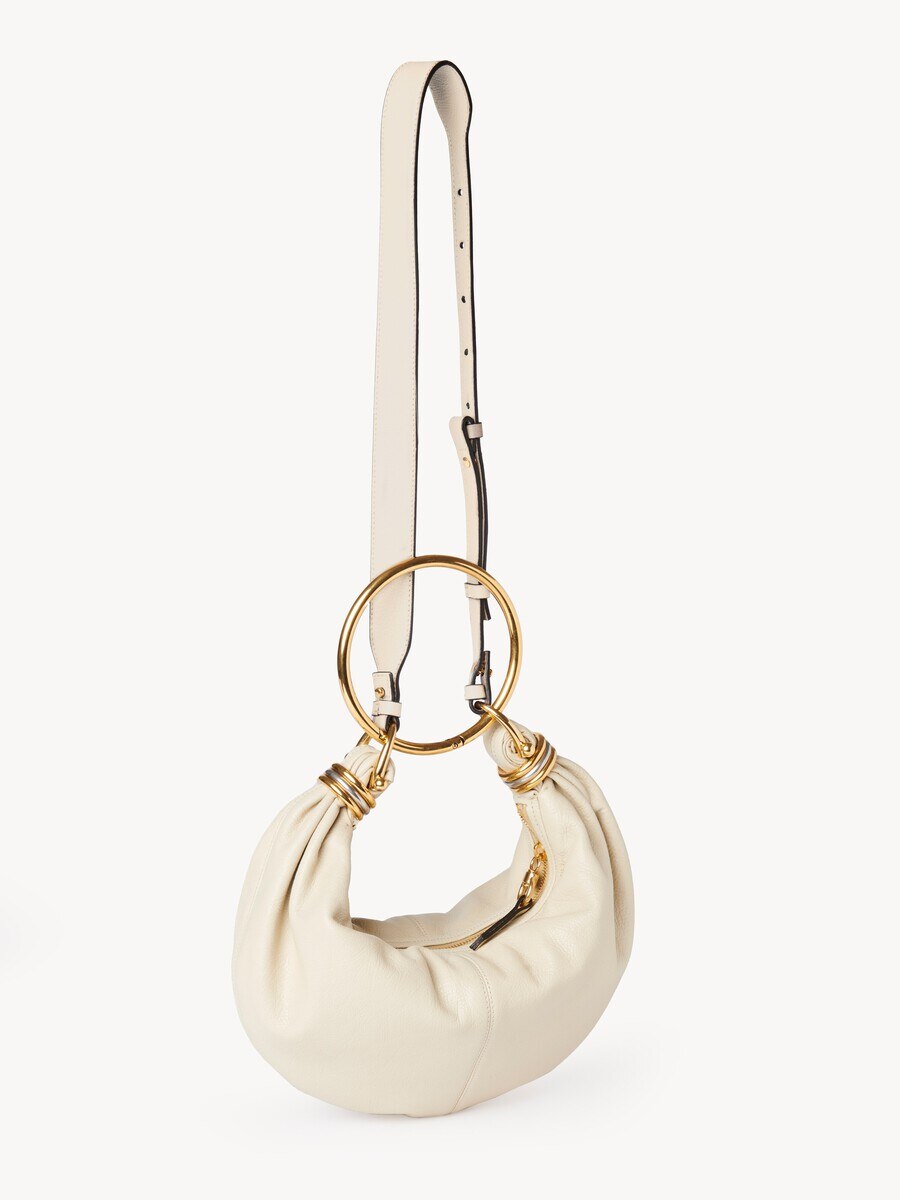 Small Bracelet Hobo bag in grained leather - 3