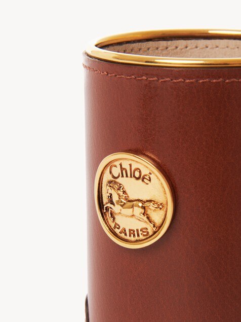 Perfume case in shiny leather