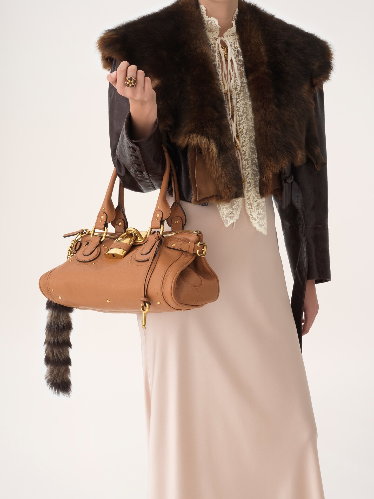 Paddington bag in grained leather Brown - Chloé