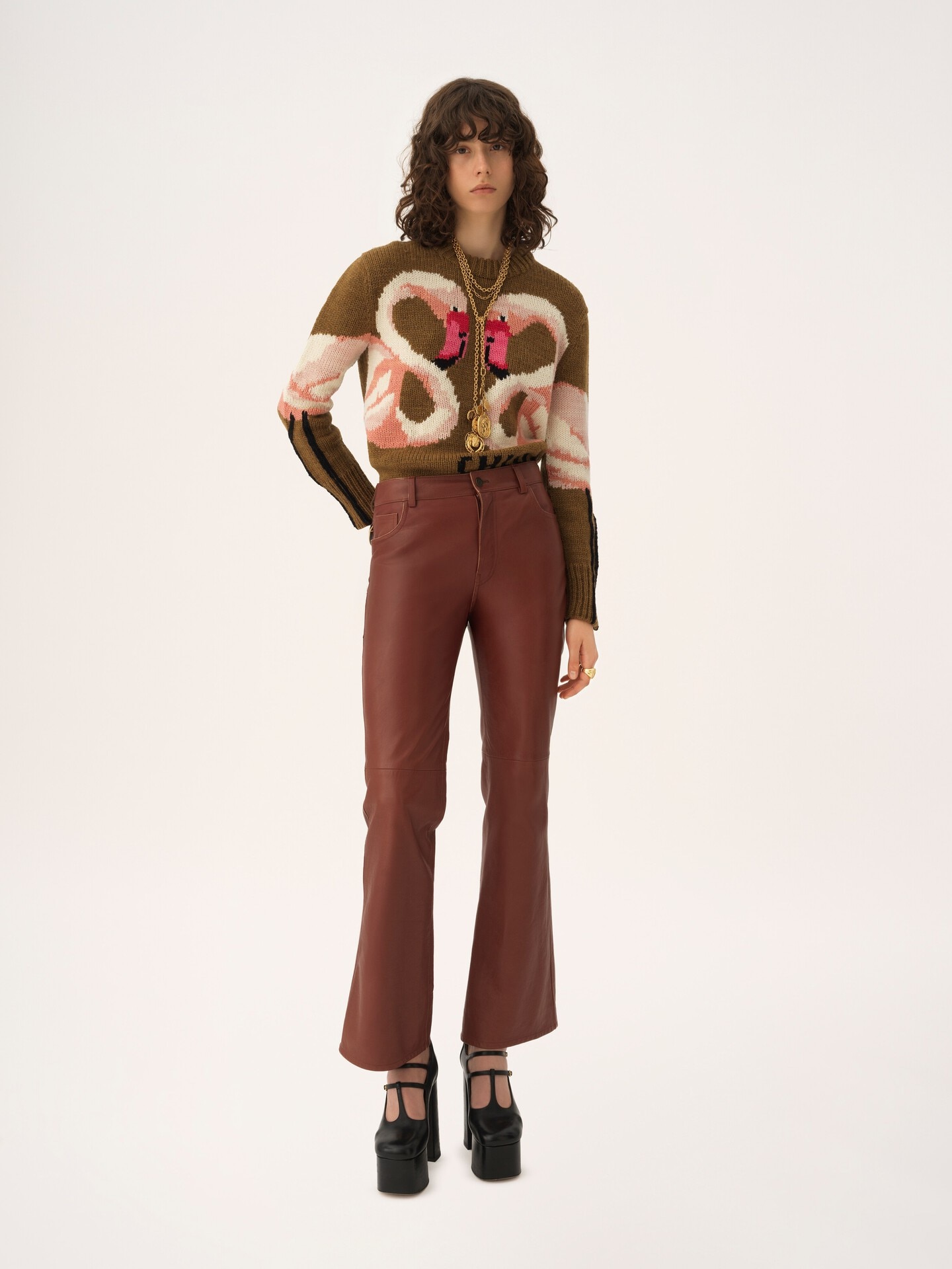 Flared pants in leather - 3