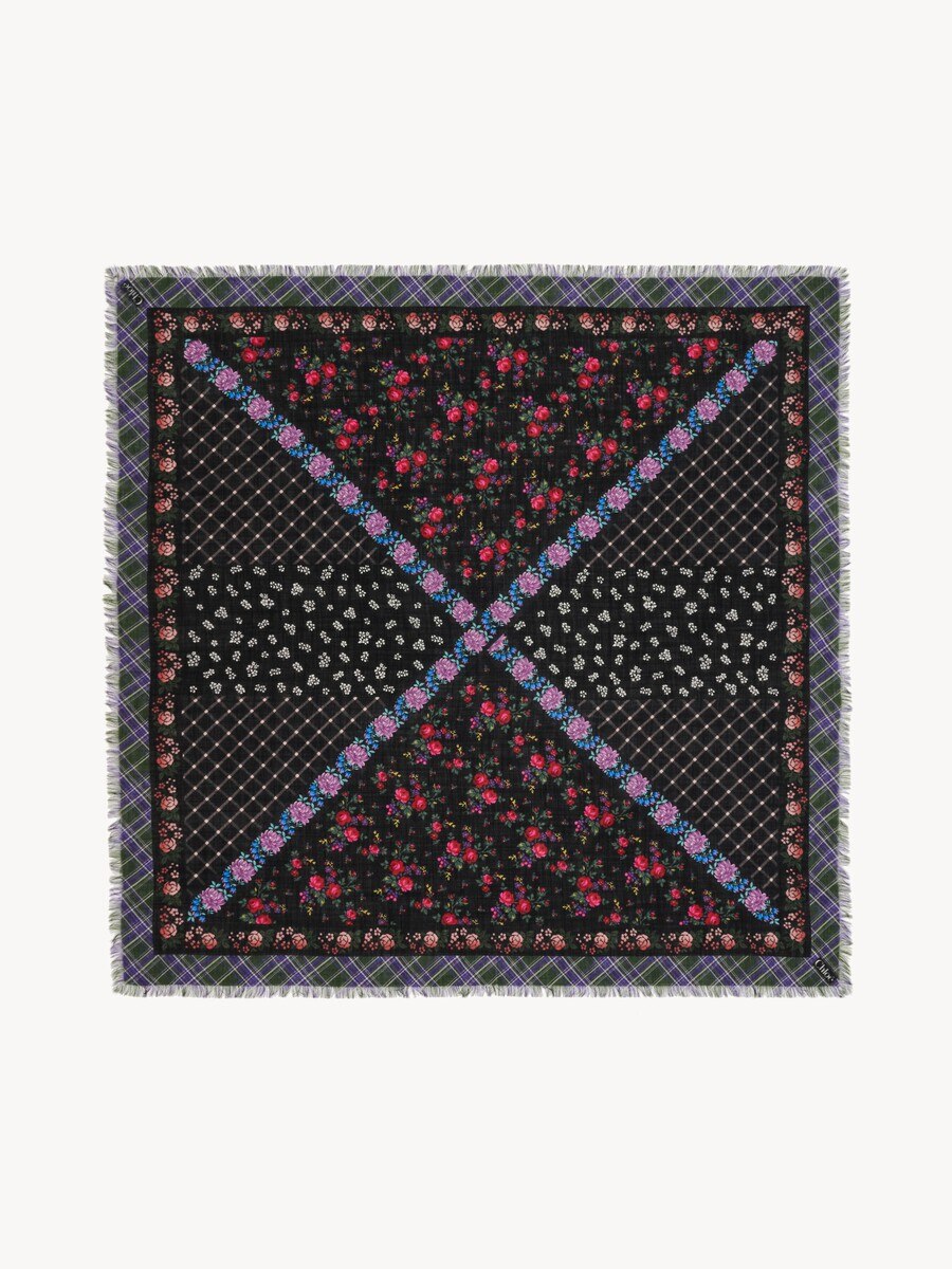 The Chlo&eacute; Folk square scarf in wool - 1