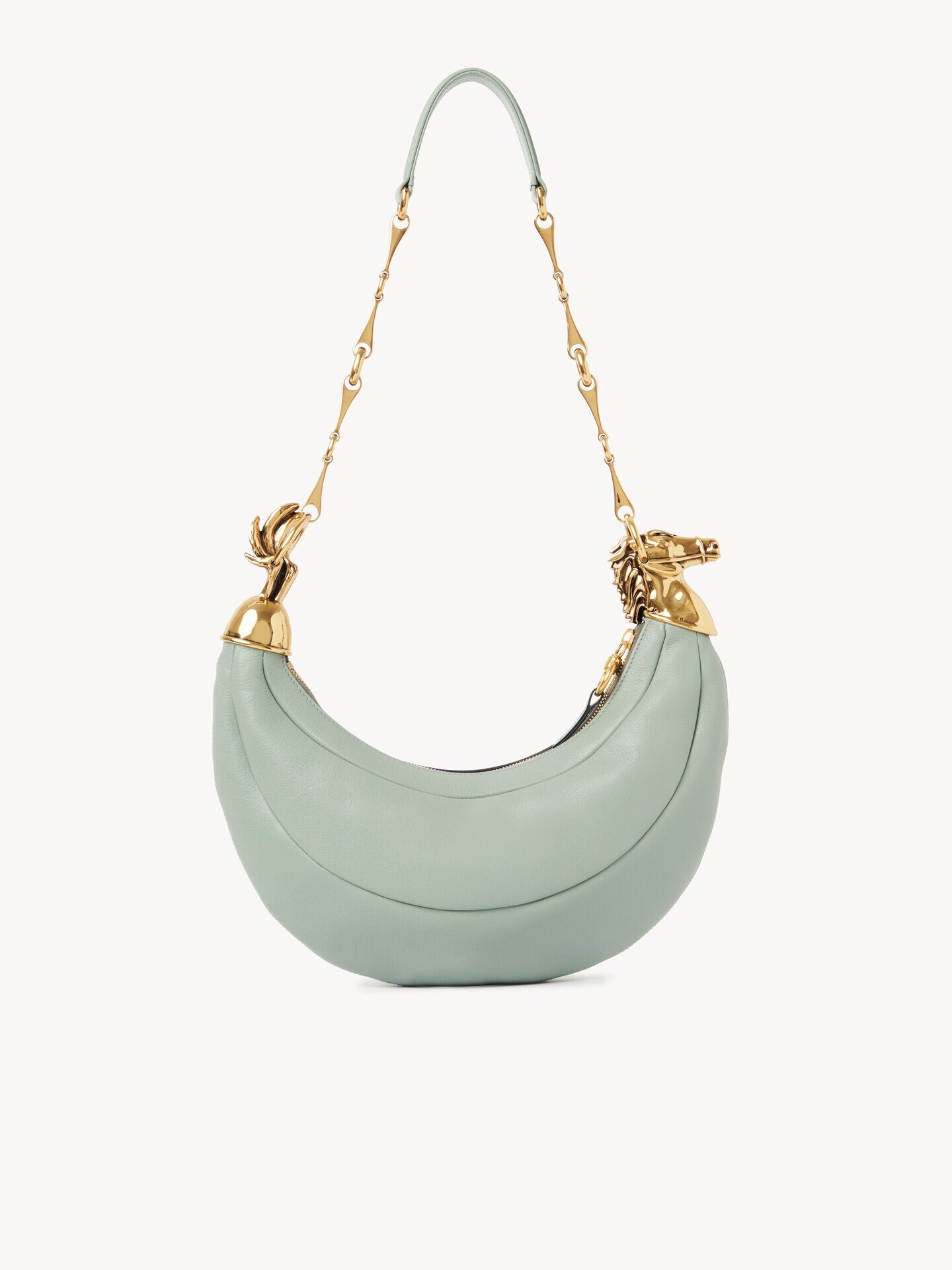 Chain Horse shoulder bag in grained leather - 5