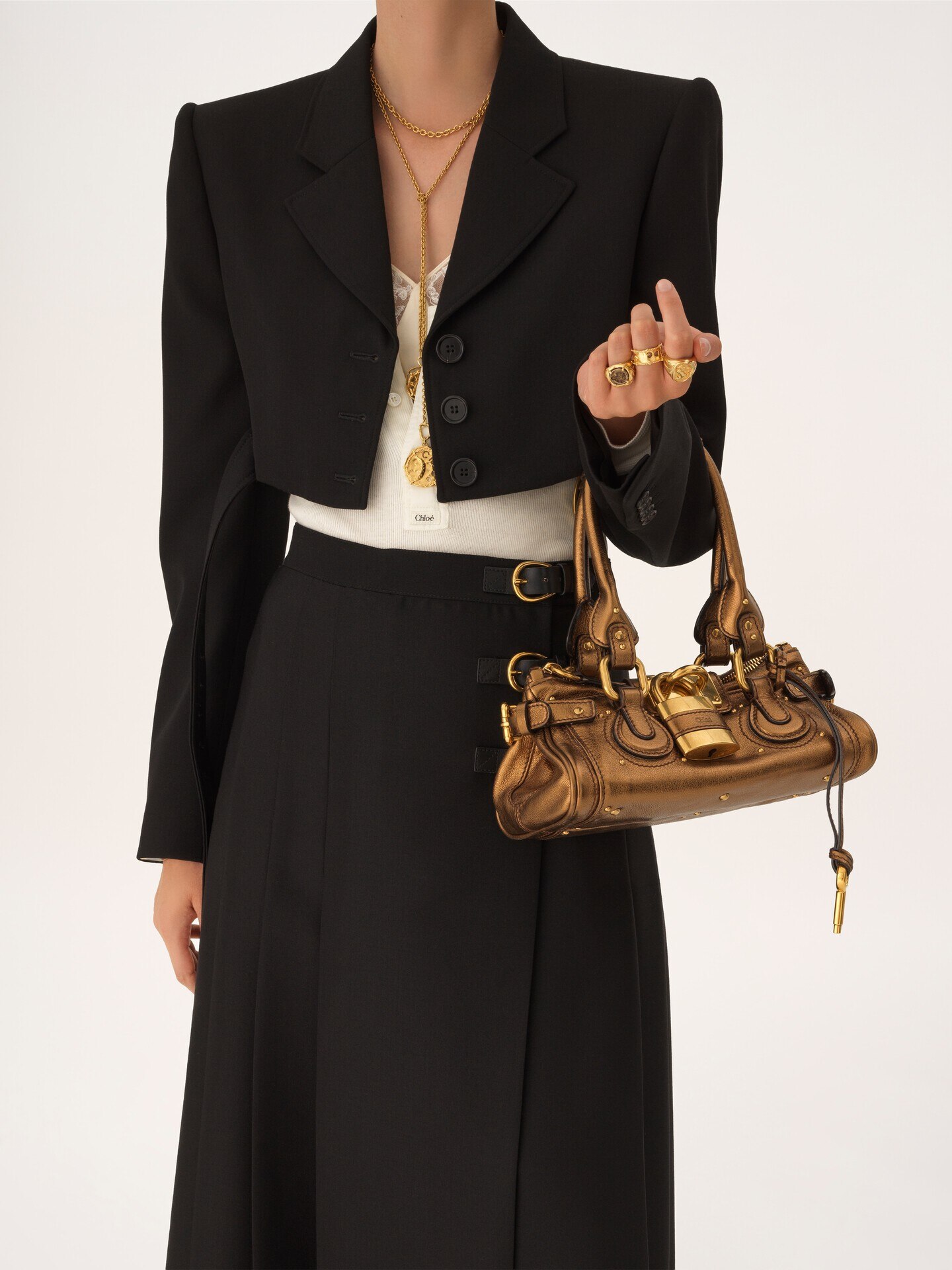 Small Paddington bag in metallised leather - 3