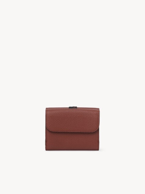 Small Alphabet tri-fold in grained leather