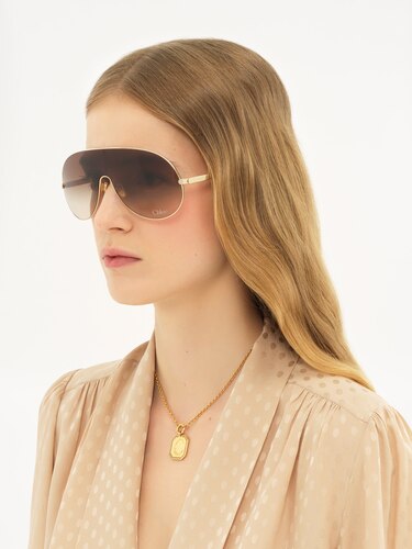 Chlo Eyewear Chloe Sunglasses Chain Aly Sunglasses Gold/Gradient