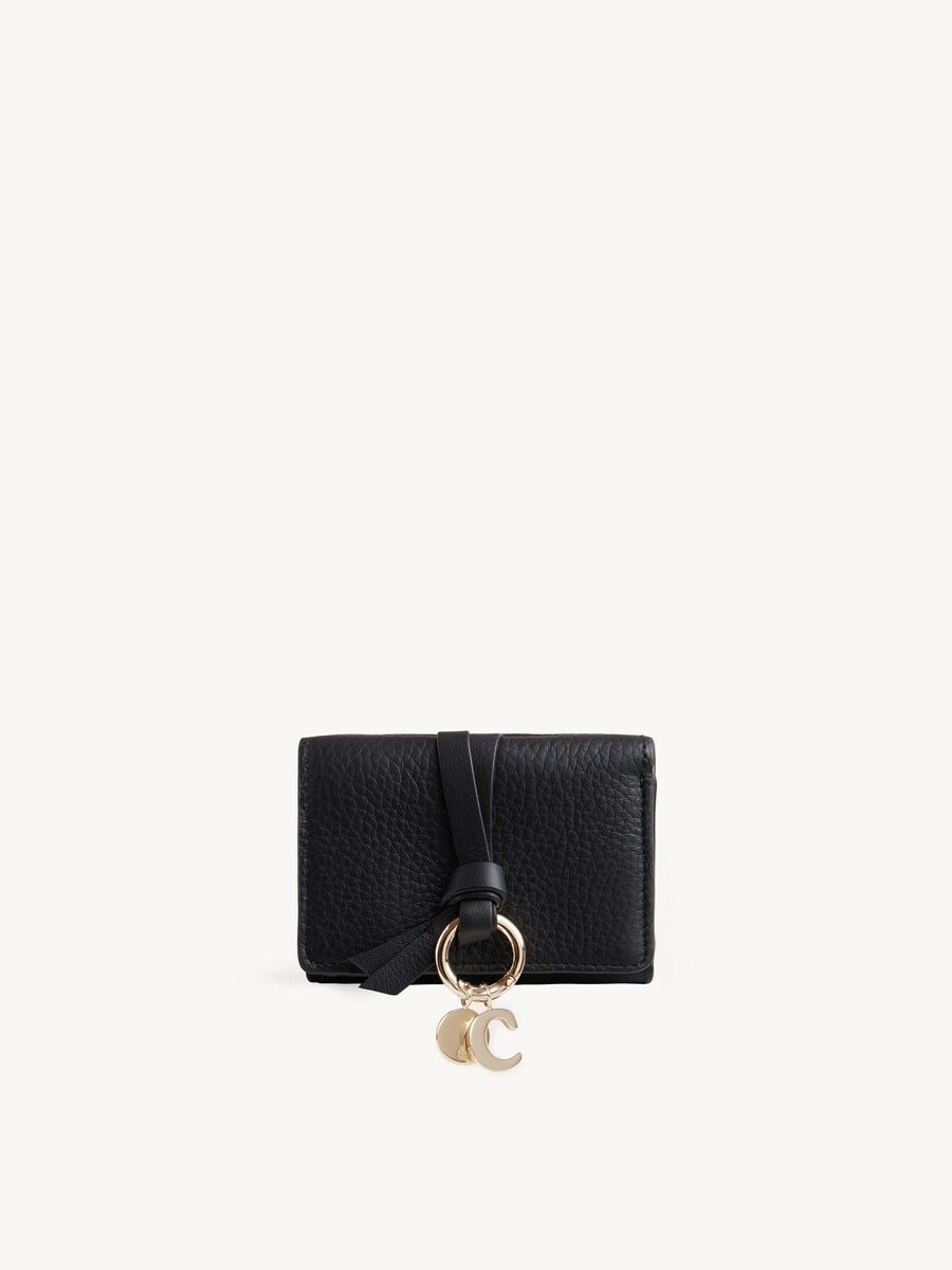 Mini Alphabet tri-fold in grained leather - 1