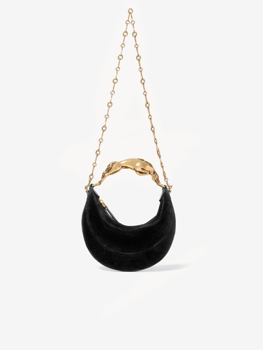 Small Chain Horse shoulder bag in velvet - 2