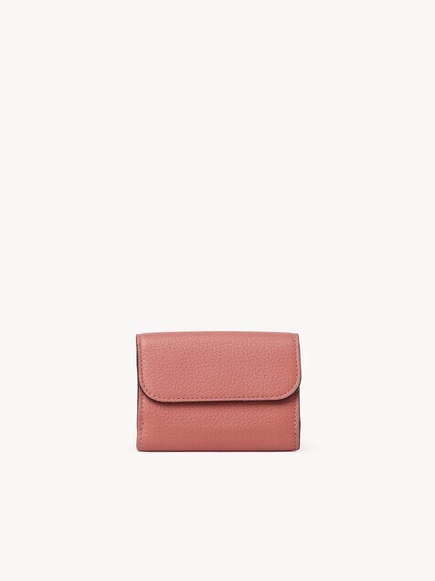 Mini Alphabet tri-fold in grained leather